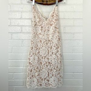 Pink Lilly medium lace dress with cross cross back